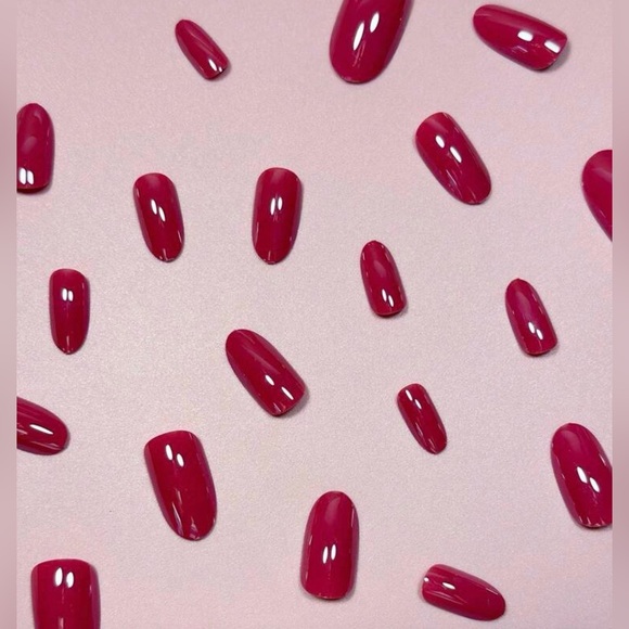 Luna Other - Pink Fuchsia Metallic Almond Nail Kit Press-On Nails, New